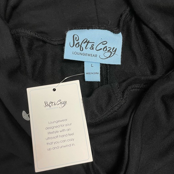 Soft & Cozy Loungewear NWT Black Wide Leg High Waist Lounge Palazzo Pants - Picture 6 of 9